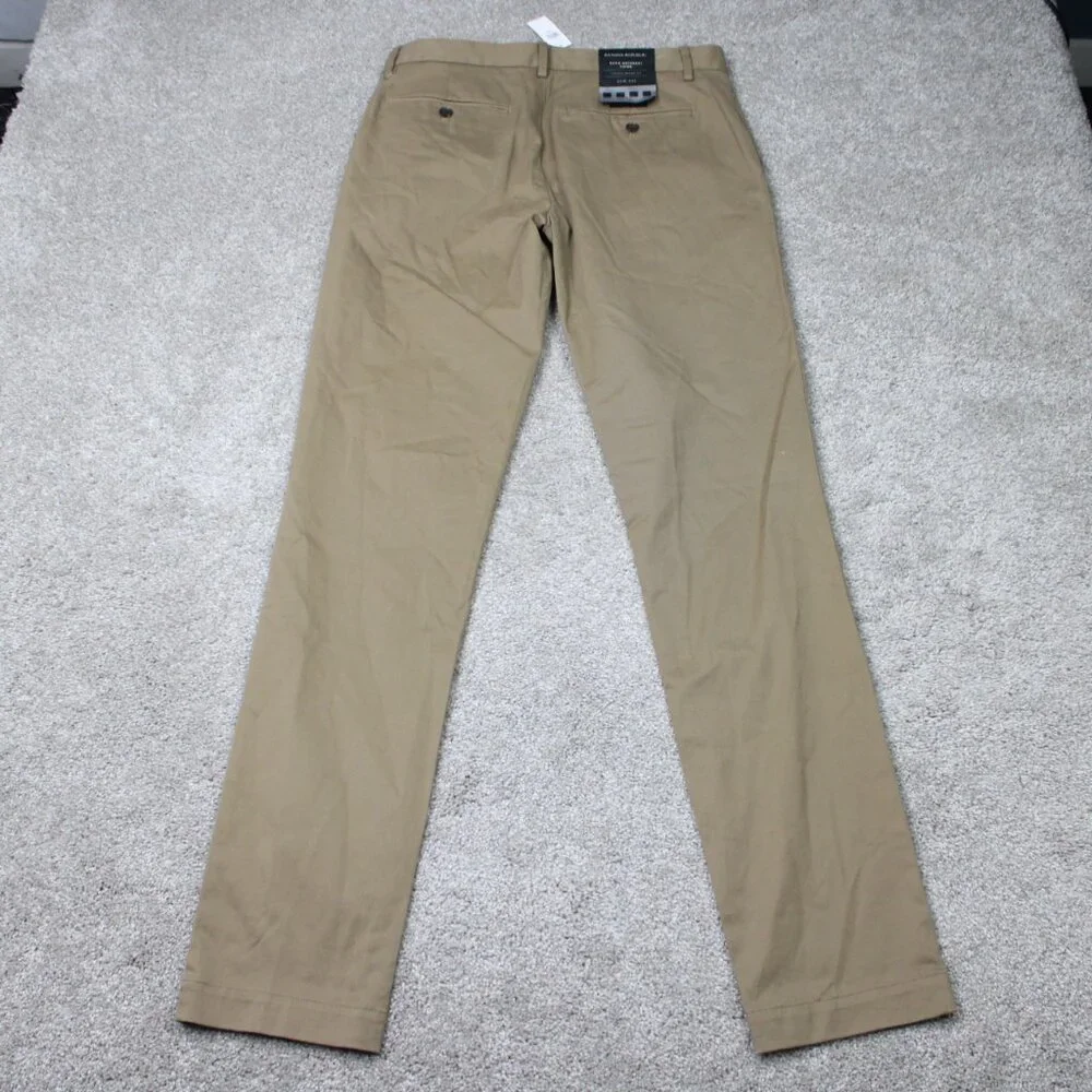 Banana Republic Pants NWT Men 32x36 Beige Rapid Movement Chino Fulton Skinny Fit